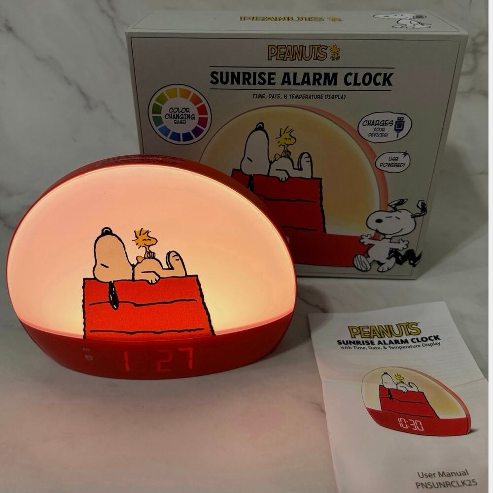 New Snoopy Peanuts Sunrise Alarm Clock